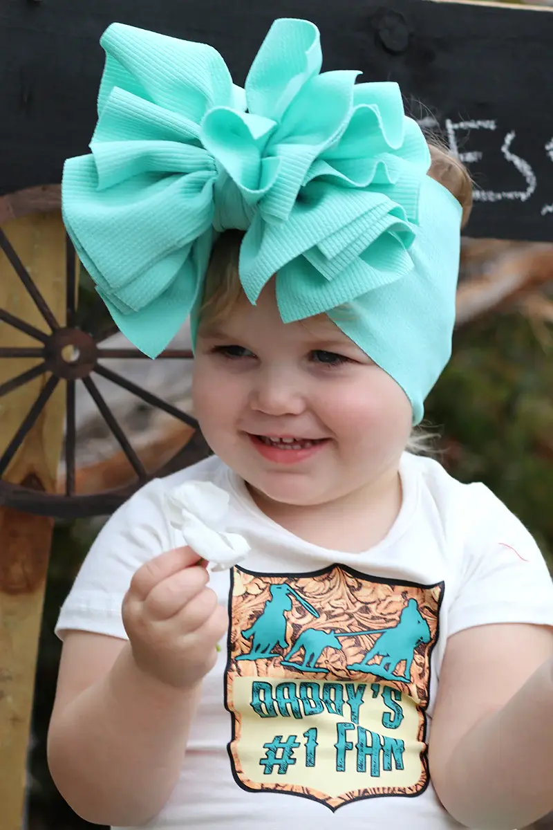 AQUA #127 BIG TASSEL BABY HEADBAND. F-DLH2321K for wholesale on Faire1