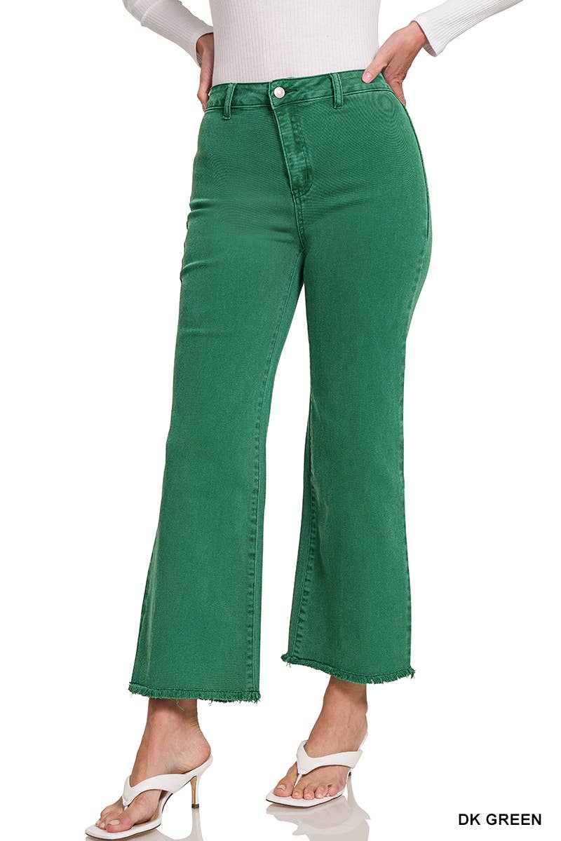 42POPS – wholesale Jeans - Dam – .Syra-tvättade fransiga avklippta raka vida byxor5