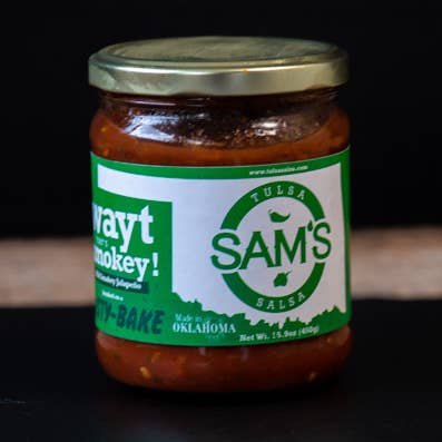 Smokey Mild Salsa for wholesale by Sam's Tulsa Salsa
