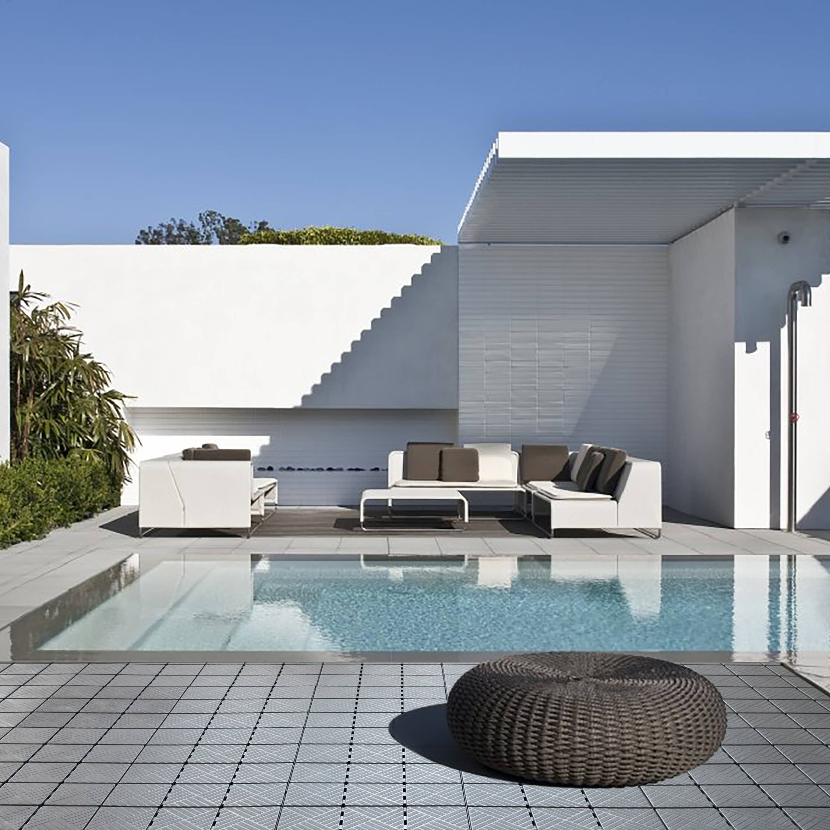 Quickway Imports – wholesale Outdoor ornament/decor – Gray Interlocking Garden Path Tiles Floor Paver, Pack of 55