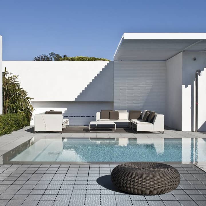 Quickway Imports – wholesale Outdoor ornament/decor – Gray Interlocking Garden Path Tiles Floor Paver, Pack of 55