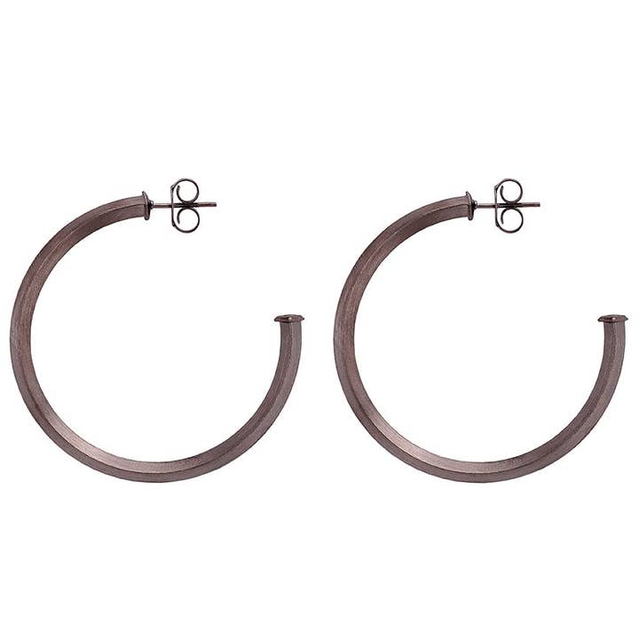 SF BRAND INC - Wholesale Hoop Earrings - Celine Hoop Earrings (pyramid hoop)