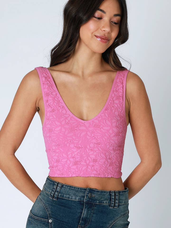 NIKIBIKI - Wholesale Tank Top - Women's - NS8309 - Lace V Neck Tank Top