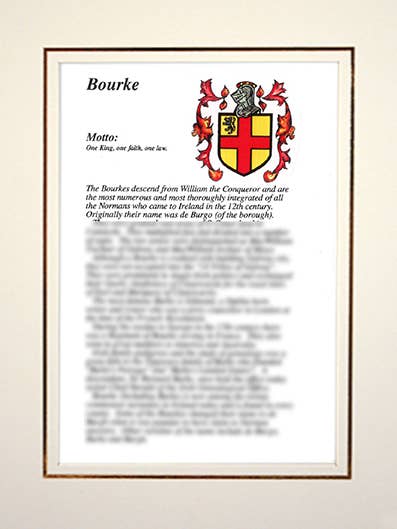 Bourke for wholesale by Family Histories