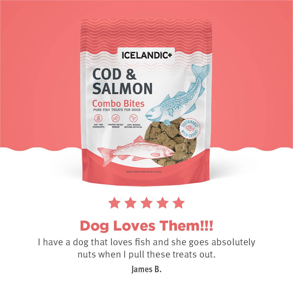 Icelandic+ - Wholesale Pet Treats - Dog - Cod & Salmon Combo Bites Fish Dog Treats4