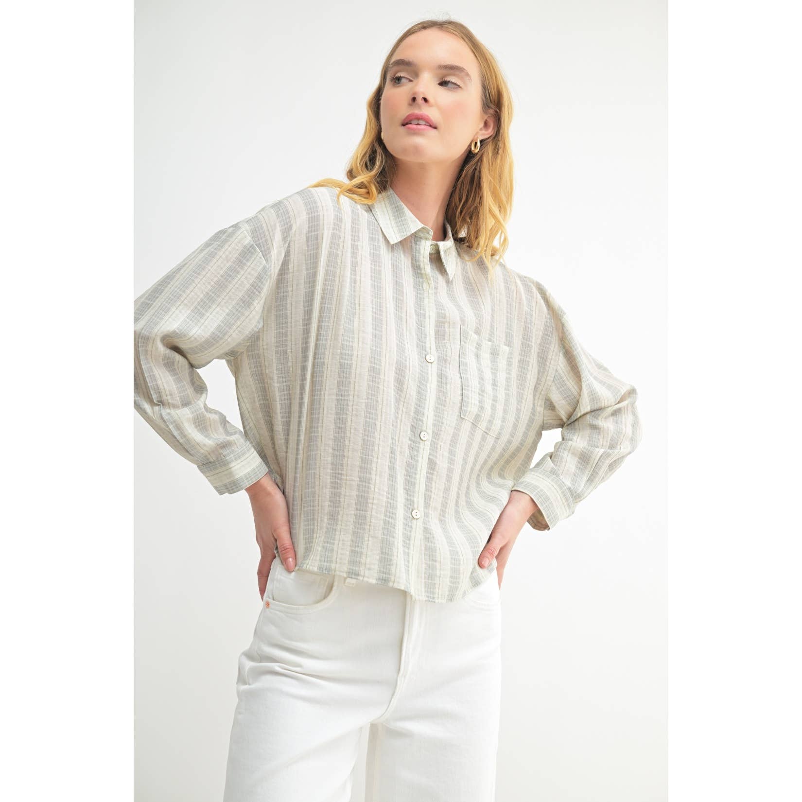 GREY MULTI STRIPE SHIRTS for wholesale on Faire3