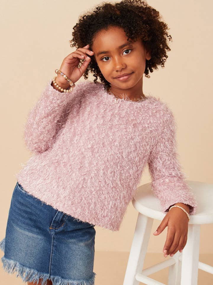 Top de manga larga con lentejuelas y detalle de flecos para niñas para venta al por mayor de Hayden LA