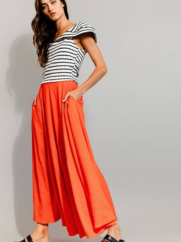 BUCKETLIST - Wholesale Pants - Women's - P5131 Solid Woven Wide Leg Pants