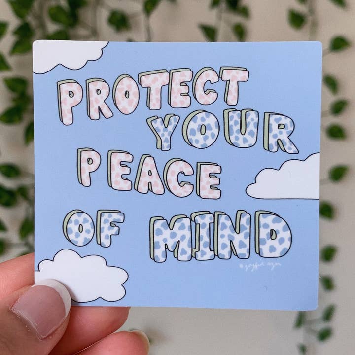 Proteja su tranquilidad pegatina de vinilo premium con nubes para venta al por mayor de Joyful Szn