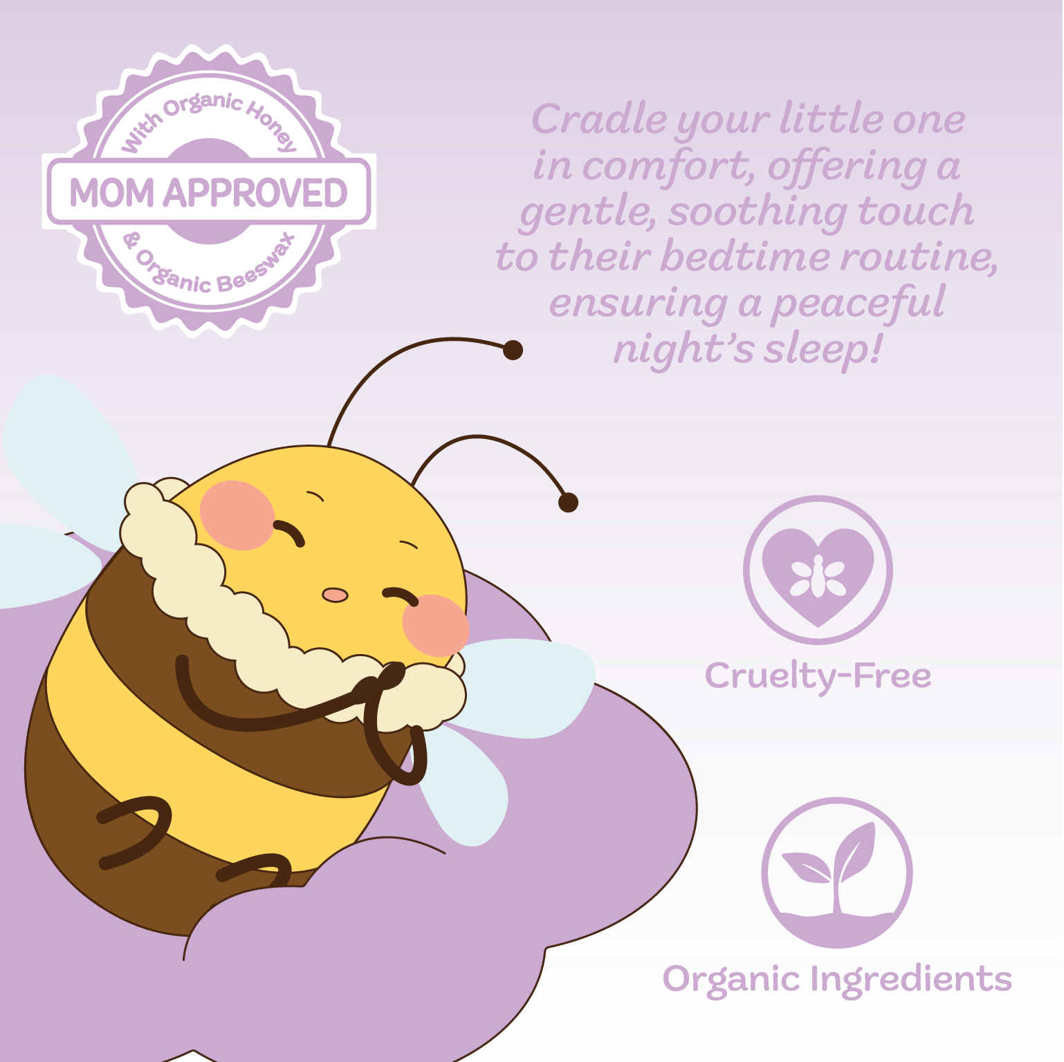 The Naked Bee – wholesale Body cream/lotion – Baby – 2.5 oz. Lavender Lullaby Cheeks to Cheeks Face & Body Lotion4