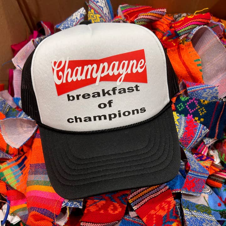 Vibes Hat Company - Wholesale Trucker Hat - Women's - Champagne Breakfast Trucker | Summer Truckers | Drinking Cap0