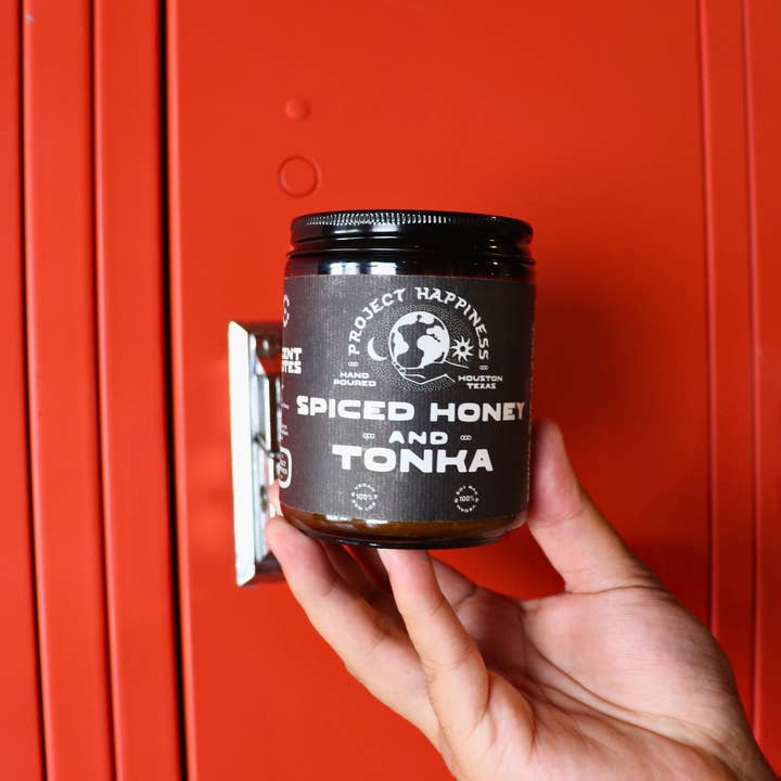 Project Happiness Candle Co. - Wholesale Jar/Filled Candle - Spiced Honey and Tonka Soy Candle - 8oz2