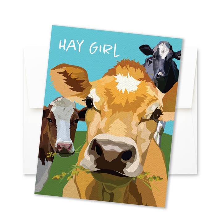 Vriendschapskaart | Country Farmhouse Cow Girls voor wholesale door The Red Barn Press
