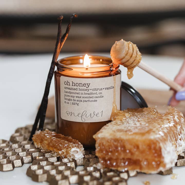 oh honey- soy wax candle SPRING for wholesale by onefive1