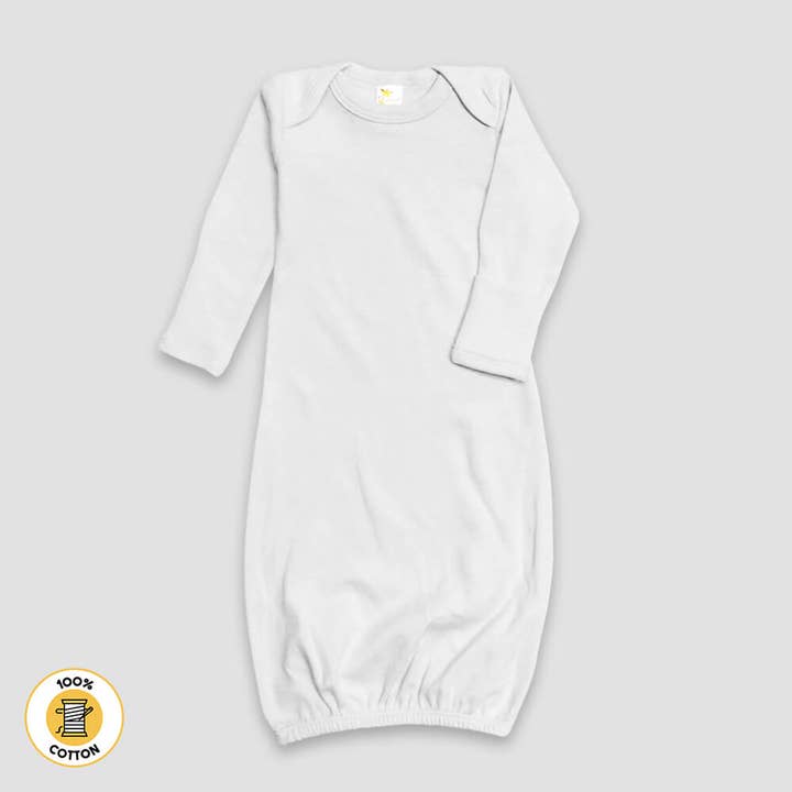 Laughing Giraffe - Wholesale Babygown - Baby - Infant Baby Cotton Blank Sleeper Gown w/ mittens Unisex