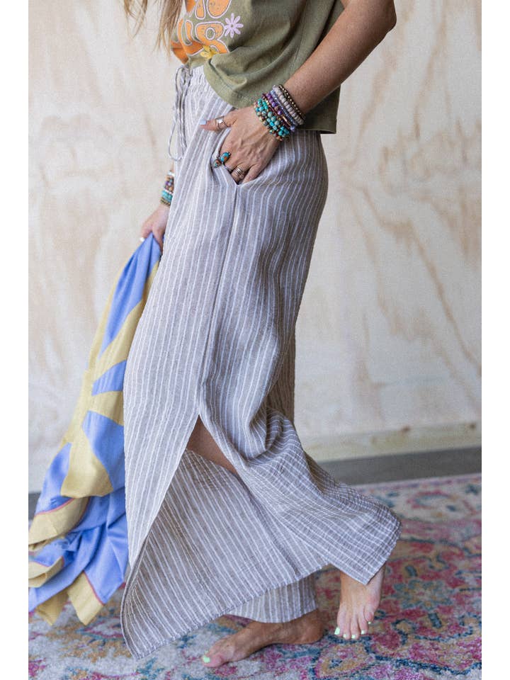 Beige Soul Spark Wide Leg Pants - Natural for wholesale on Faire