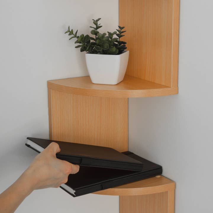 Danya B – Engroshandel Væghylde – Laminat stort hjørne vægbeslag hylde25