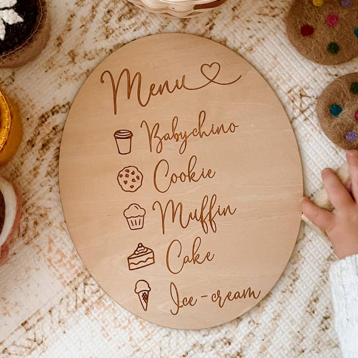 Oval barnmeny för wholesale av Timber Tinkers