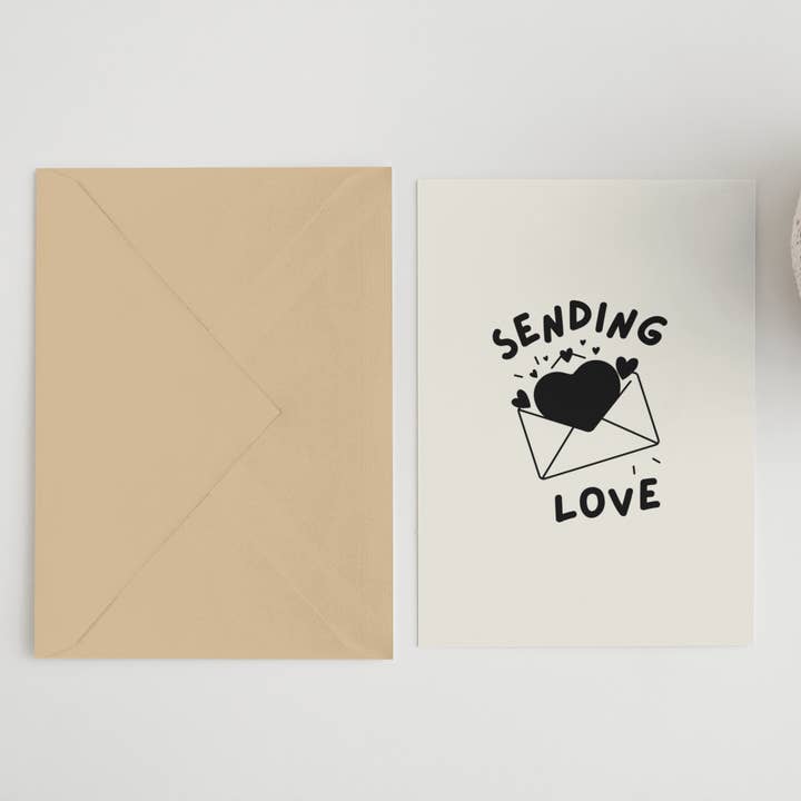 Enviando amor tarjeta A6/5x7 para venta al por mayor de Blue Iris Designs Co