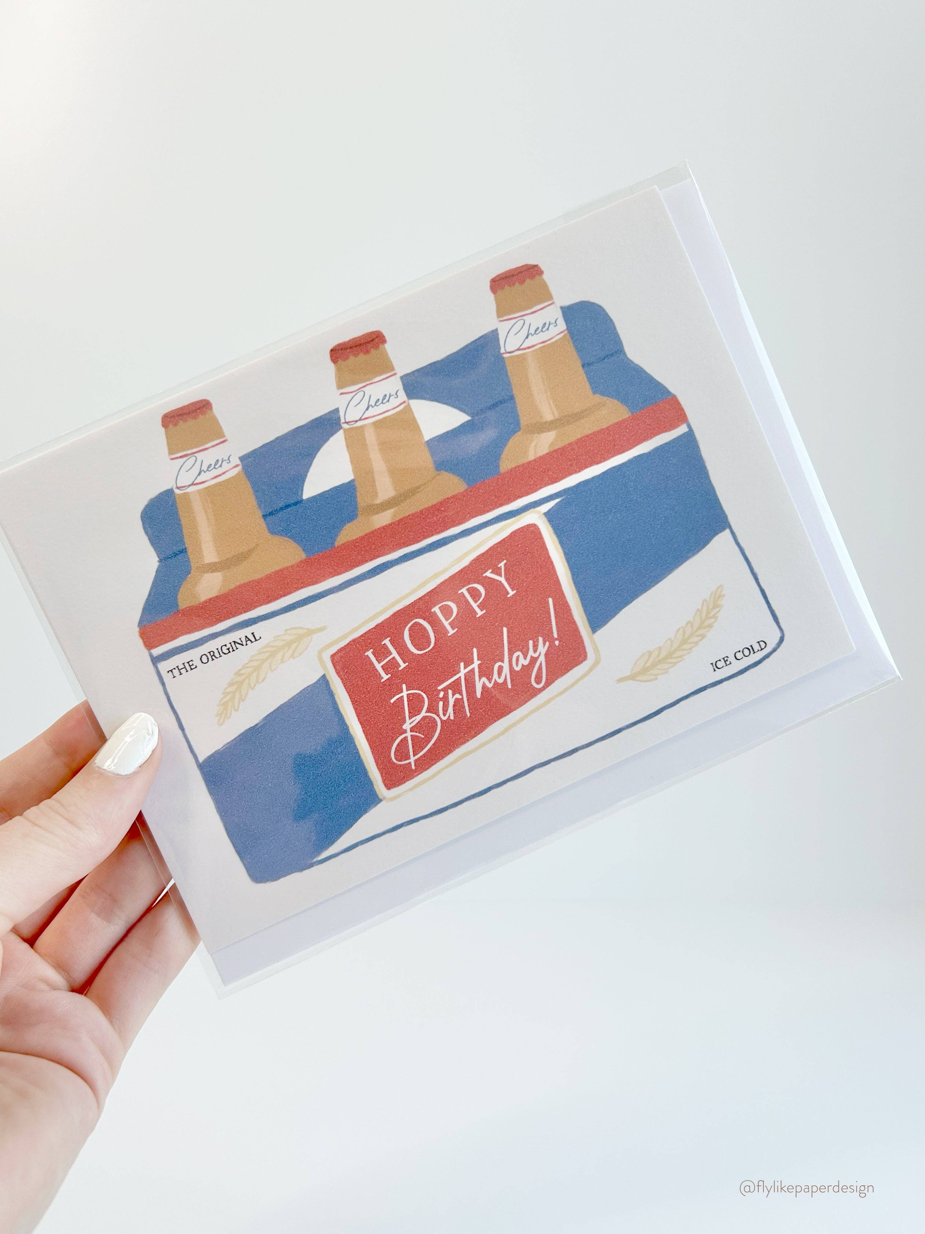 Fly Like Paper Design - Wholesale Birthday Card - Hoppy Birthday Beer Card1