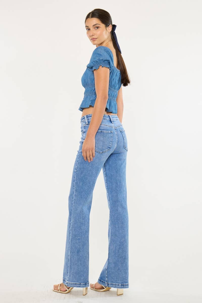 MEDIUM OPEN PACK HIGH RISE WIDE LEG FLARE JEANS-KC20024M for wholesale on Faire4