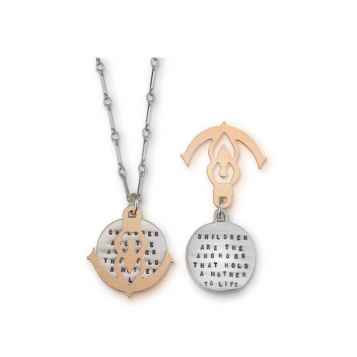 Kathy Bransfield Jewelry - Wholesale Pendant/Charm Necklace - Mother and Child Anchor Necklace