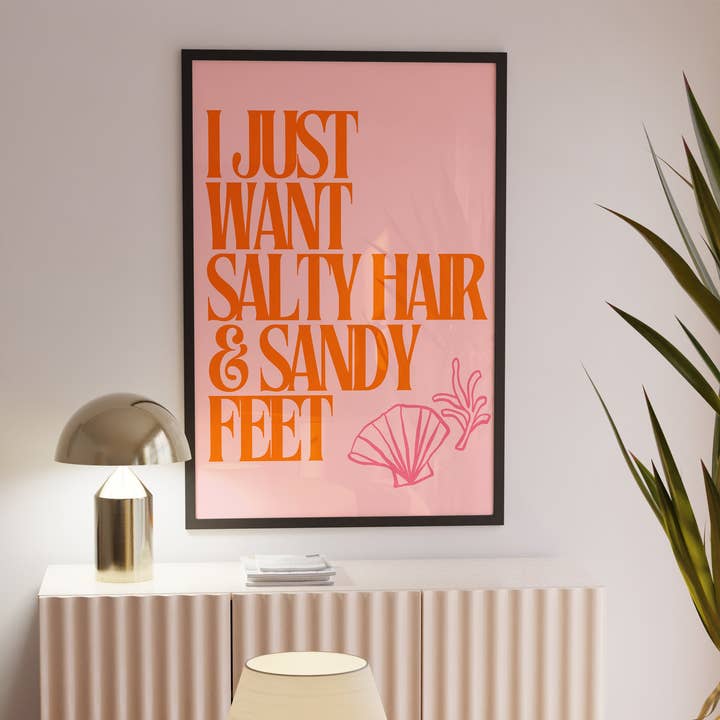 OP HET STRAND | Kunst aan Zee, Moderne Print, Trendy Poster voor wholesale door Moo and May Studio