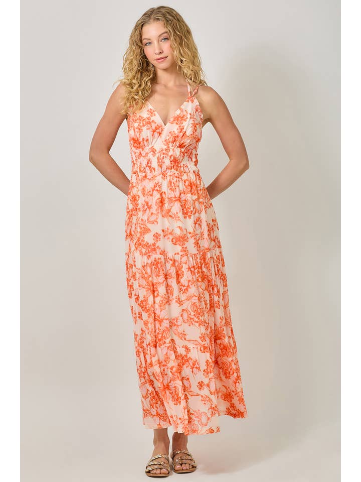 Mystree - Vendita all'ingrosso Vestito - Donna - 61048 Abito Lungo a Strati in Rete Stampata9