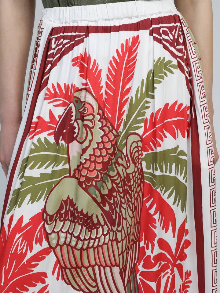 An'ge - Wholesale Skirt - Women's - RIKET LONG SKIRT papagayo red1