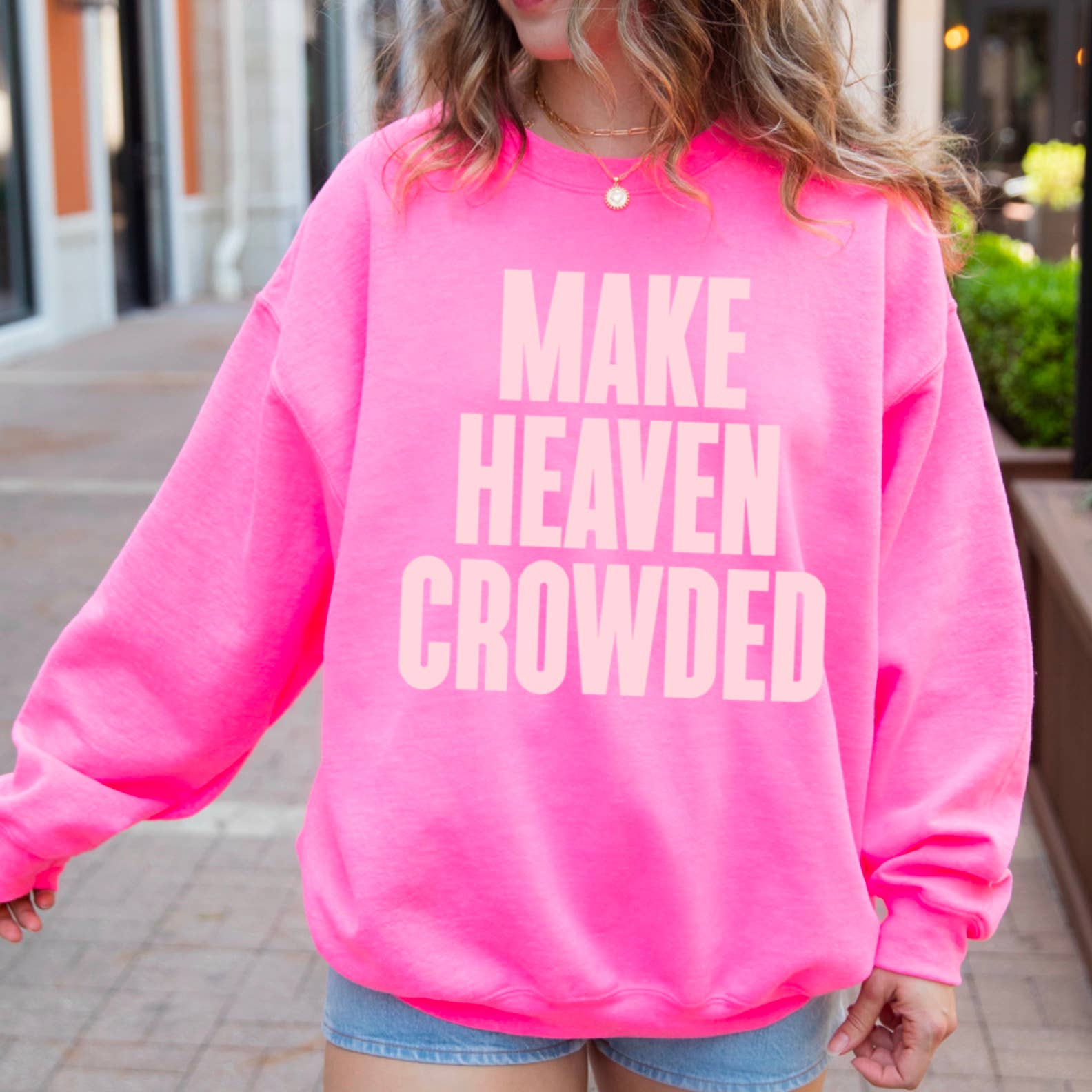 Shoppe SHC - Wholesale Graphic Sweatshirt - Women's - Make Heaven Crowded Christian Graphic Sweatshirt 4