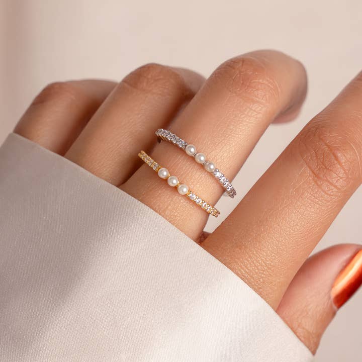 Sami Jewels - Vente Bague avec plusieurs pierres - Bague trois perles3