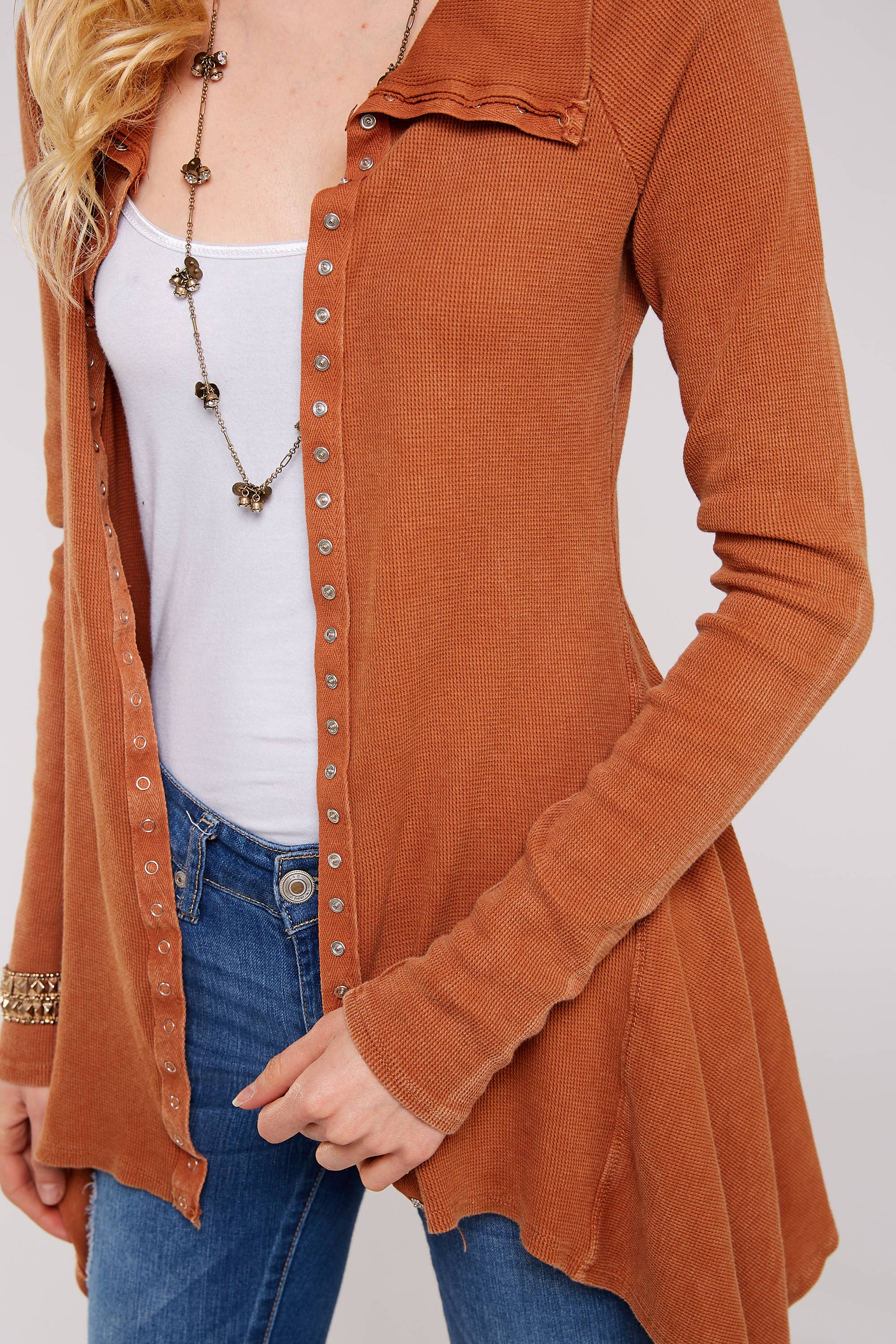 Urban X Apparel – Blusão - Mulher por atacado – Jaqueta térmica de botão lavado Urban X L/S com gola59