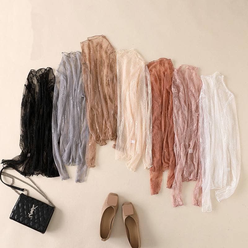 Rosa Clothing - Wholesale T-Shirt - Women's - Semi Sheer Mesh Floral Lace Layering See Through Top8
