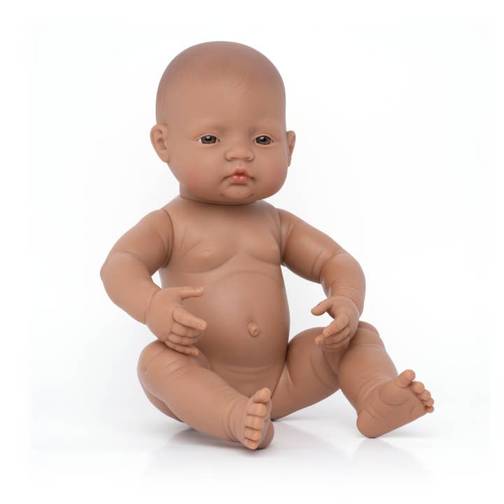 Newborn Baby Doll Hispanic Girl 15 3/4" inch (polybag) for wholesale by Miniland Educational