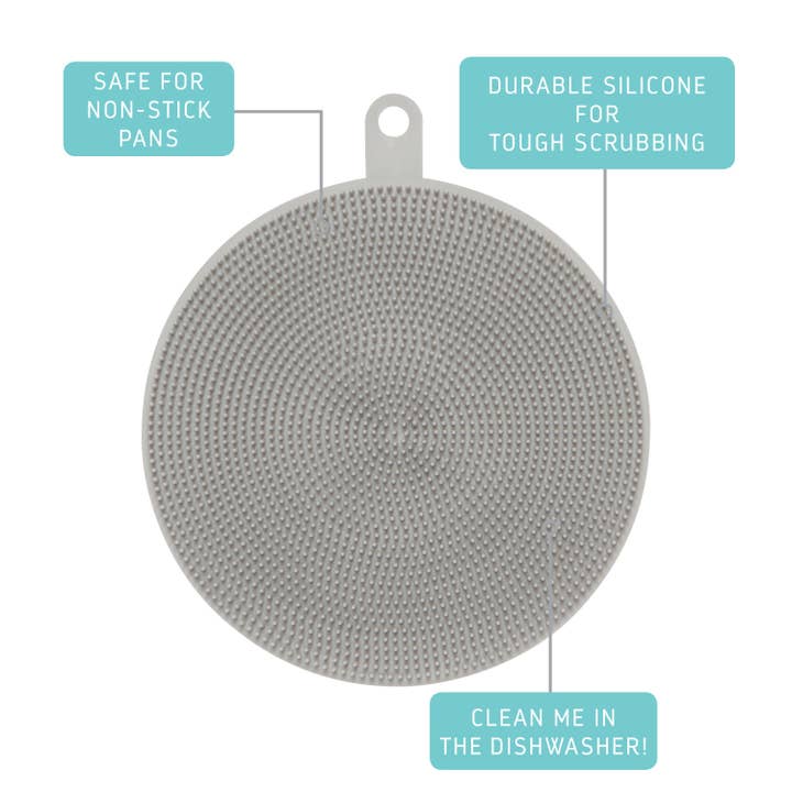 Now Designs by Danica - Wholesale Cleaning Sponge - Scrub Bub Fog Gray Silicone Scrubber