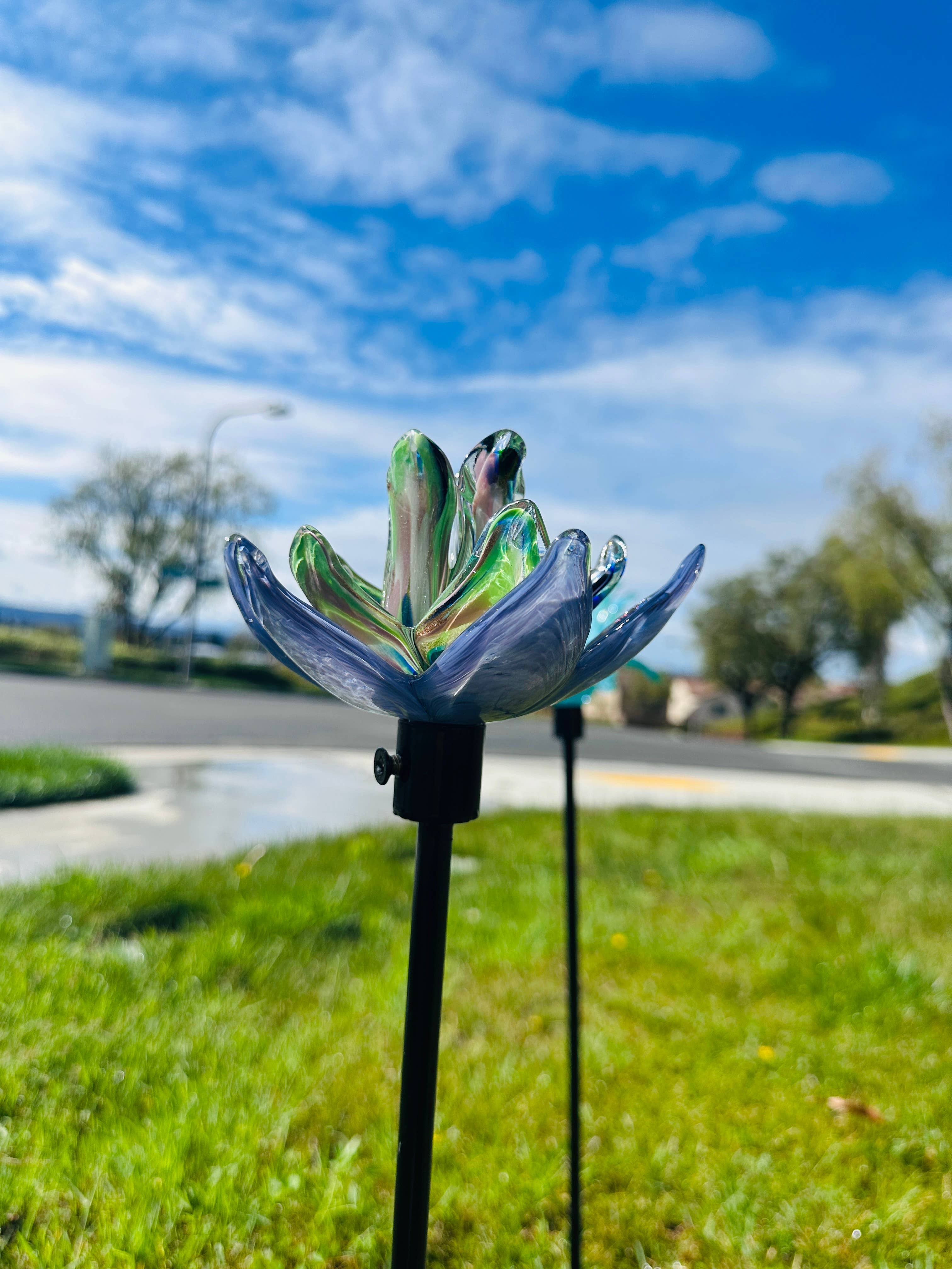 ApricotMint - Vente Piquets de jardin/pelouse - Piquet à fleurs en verre d'art, assorti, 6 couleurs, lot de 26