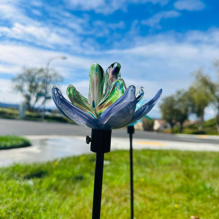 ApricotMint - Venta al por mayor Postes de jardín/césped - Estacas de vidrio Art para flores, surtidas, 6 colores en juego de 26