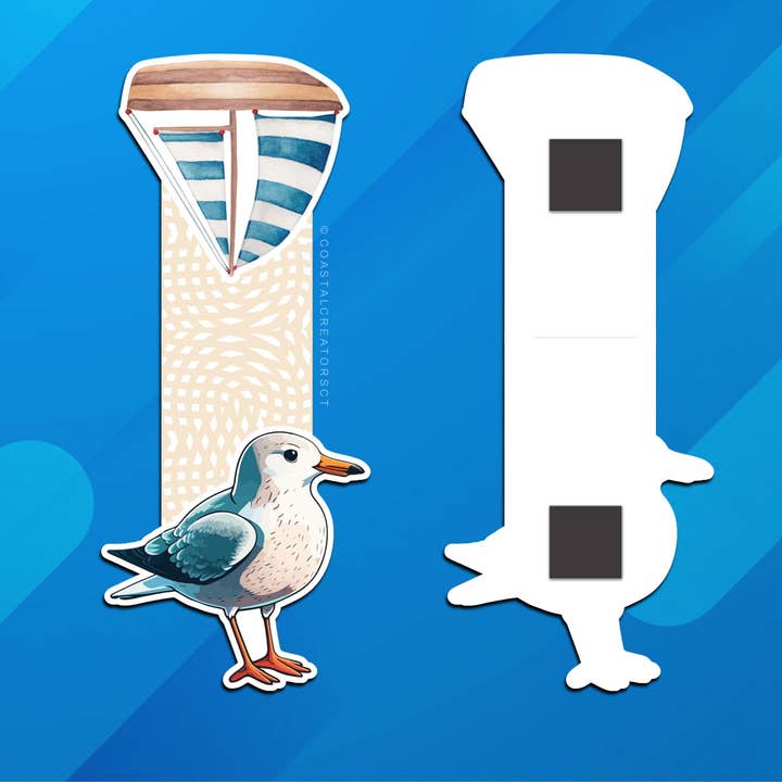 Coastal Creators of Connecticut - Wholesale Bookmark - Seagull Sail Boat Reversible Magnetic Bookmark (Packaged)