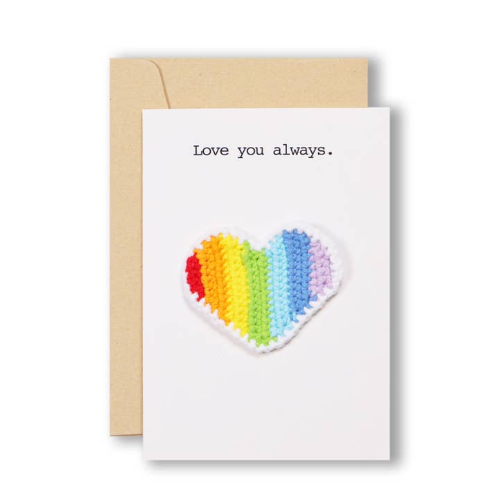 littleoneusa - Wholesale Love Card - Knitted LGBTQ Colorful Heart Greeting Card