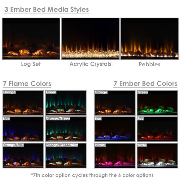 Sunnydaze Decor - Wholesale Fireplace Screen - 42 in Curved Wall-Mount or Freestanding Electric Fireplace