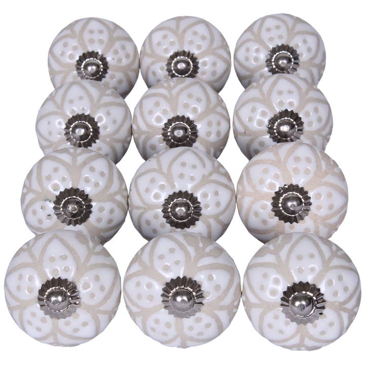 LuxeDesigns Co LLC - Wholesale Knob/Pull - 12 Ceramic Cabinet Knobs Pulls for Kitchen Dresser Bathroom1