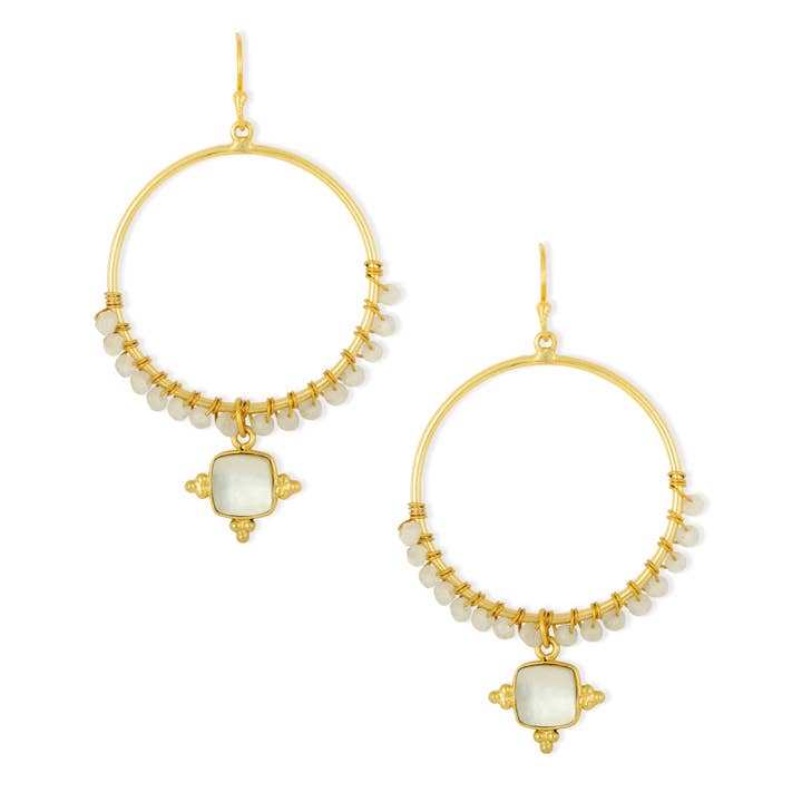 Orecchini a cerchio con perle Parga Pearl per la vendita all'ingrosso da parte di Ashiana London