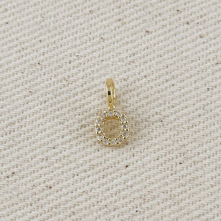 GoldFi - Wholesale Individual charm/pendant - 18k Gold filled Micro CZ Initial Letter Charm18