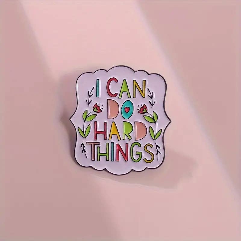 Magnifique Hearts - Wholesale Lapel Pin/Button - Cute Colorful 'I Can Do Hard Things' Pin Badge - Inspiration