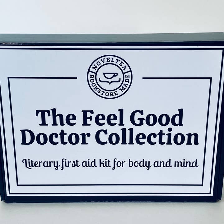 Boîte de collecte de thé Literary Doctors First Aid pour la vente par NovelTea Bookstore & Gifts