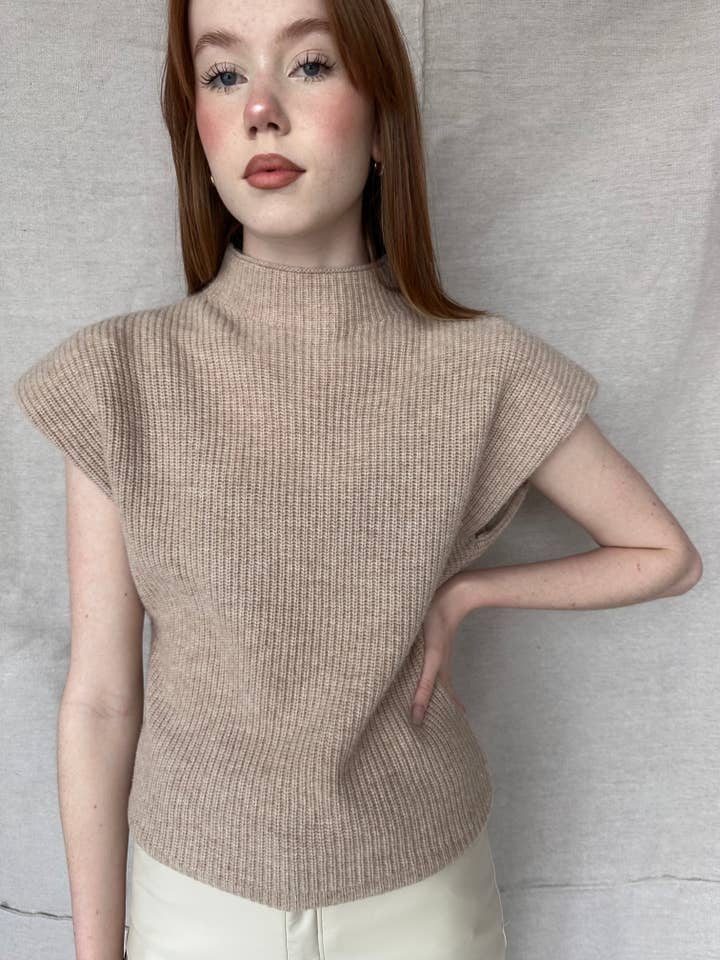 Poise Sleeveless Turtleneck for wholesale by Sashū The Label