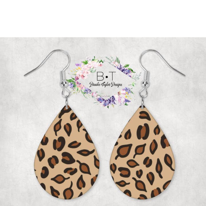 Pendientes Hoja «Leopardo» para venta al por mayor de Brooke Taylor Designs