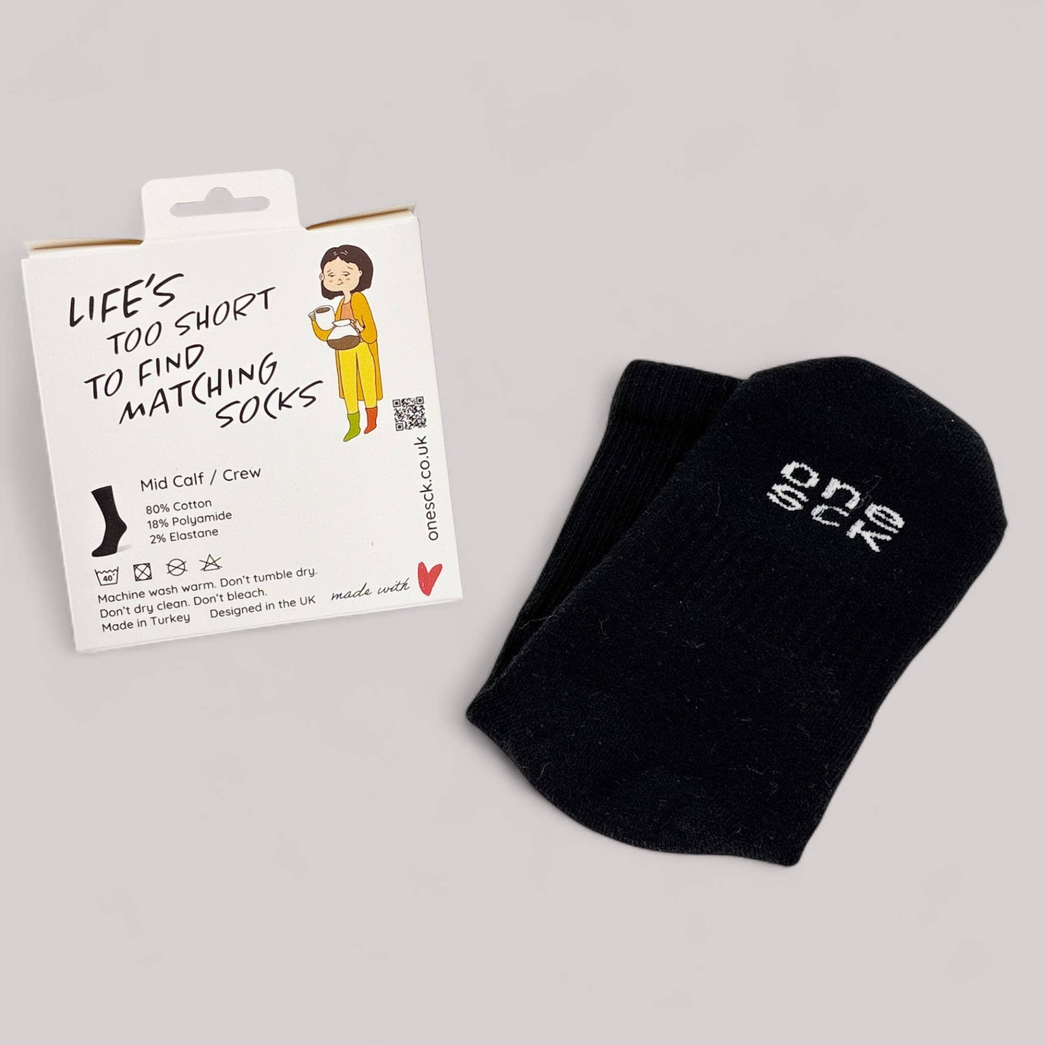 ONESCK - Wholesale Socks - Unisex - Ribbed Single Sock | Black Socks | Diabetic Socks1