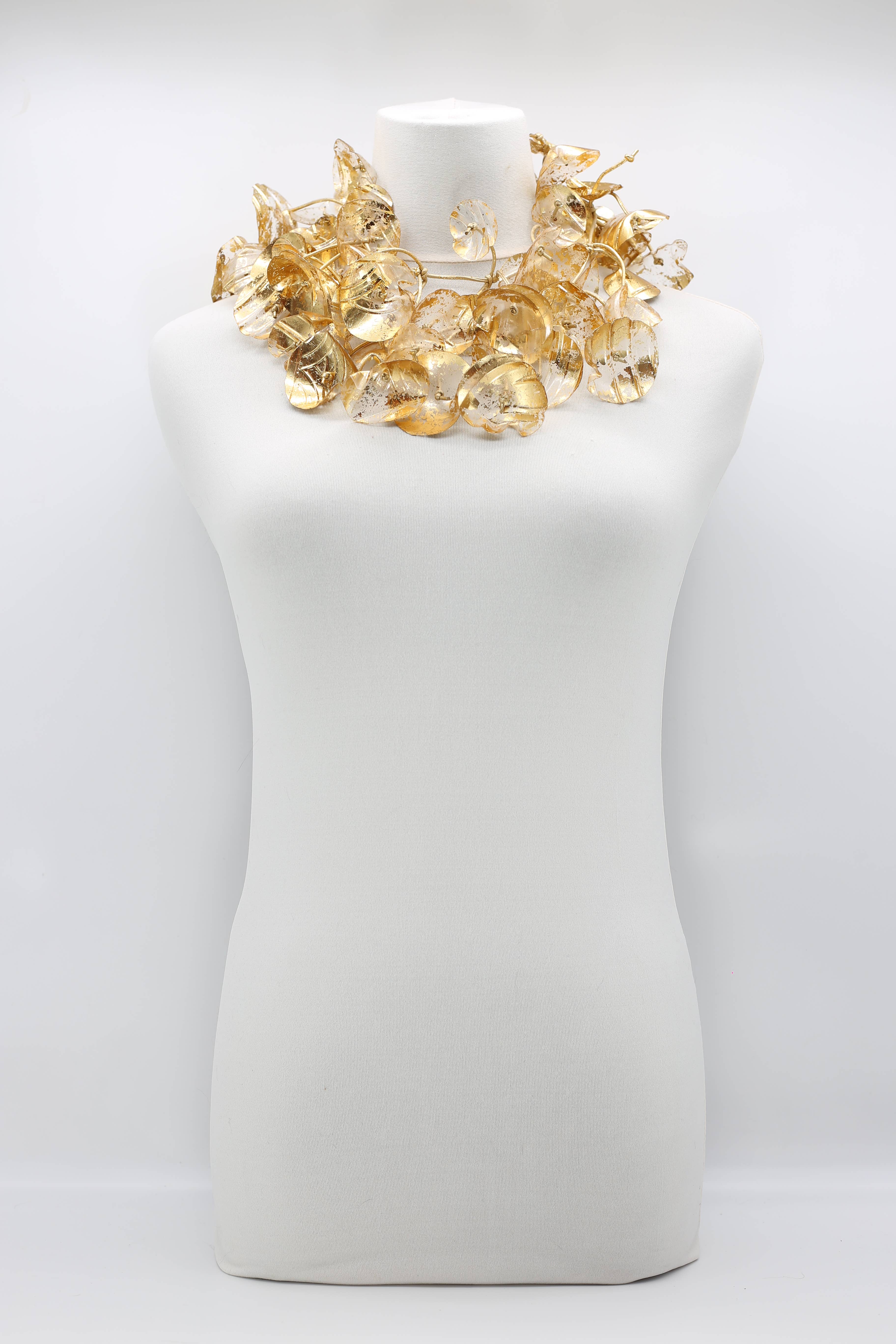 Jianhui London - Vendita all'ingrosso Collane a bavaglio - Collana grande doppia ninfea - Dorata a mano18