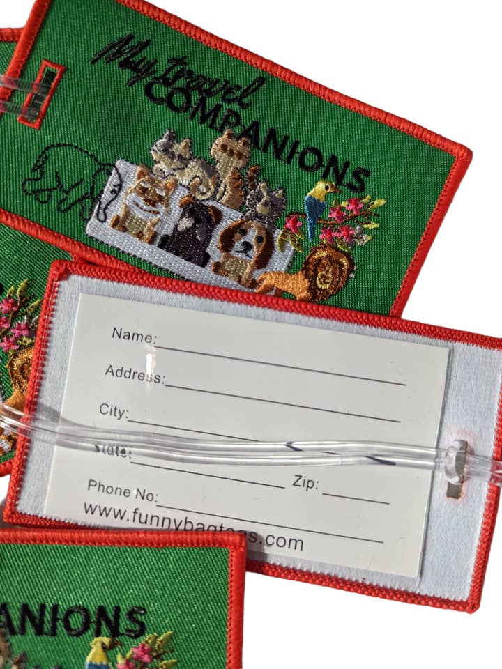 Gepäckanhänger „My Travel Companions“ für den Großhandel von FUNNYBAGTAGS by Cukiegirl